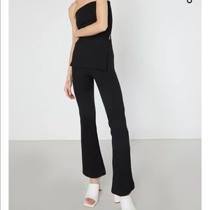 oak + fort knit set: tube top & flare pants (cream)